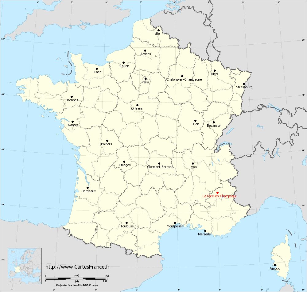 Carte administrative de La Fare-en-Champsaur
